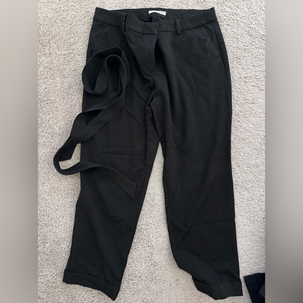 LOFT Black Pants with Tie Waist